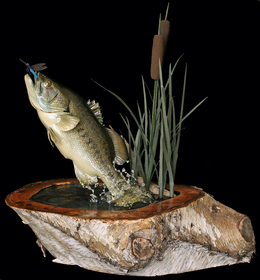 Largemouth Bass with Case and Habitat
