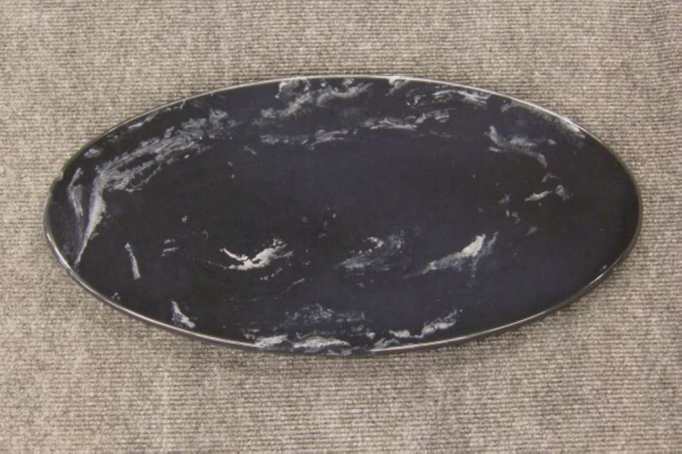 CMO22.60-BM Oval 12.6"X22.6" Black Marble - Click Image to Close